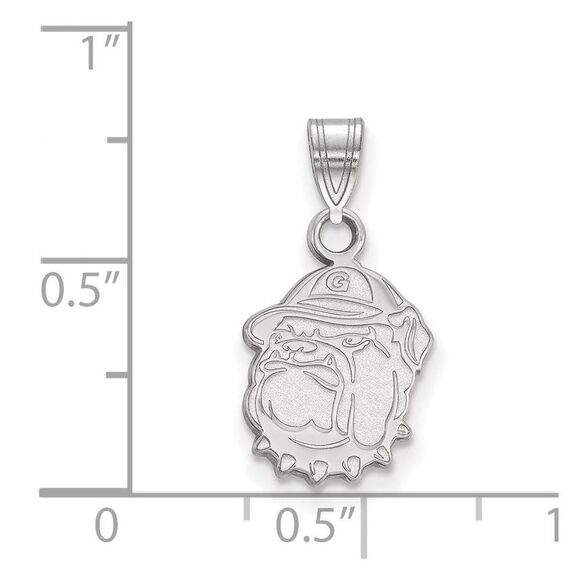 10k White Gold Georgetown U Small Logo Pendant - Picture 2 of 4